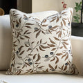 Alerfa Beige Floral Throw Pillow Cover 20 x 20 Inch Sqaure Luxury Decorative by Alerfa