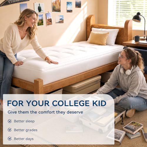 BDEUS Dual Layer 5 Inch Memory Foam Mattress Topper Twin XL Size - Image 4