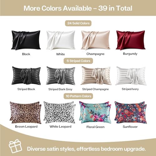 MR&HM Satin Pillowcase 2 Pack, Standard Size 20"x26" - Image 7