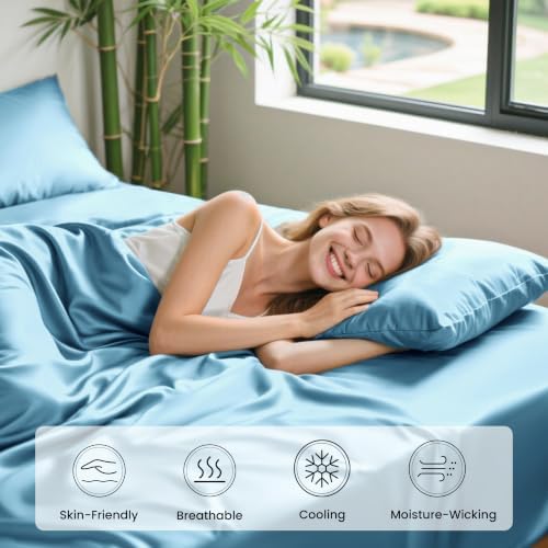 Love's cabin 4 Piece California King Size Sheet Set, 100% Rayon Derived from - Image 5