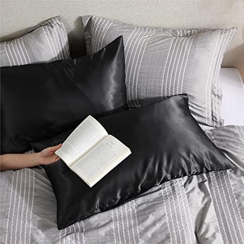 Bedsure Satin Pillowcase with Zipper, King Pillow Cases Set of 2 - Image 5