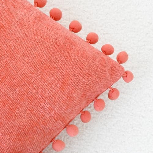 CaliTime Decorative Couch Throw Pillow Covers 22 X 22 Inches Living Coral - Image 3