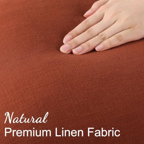decorUhome Fall Rust Linen Throw Pillow Covers 18x18 Set of 2 - Image 3