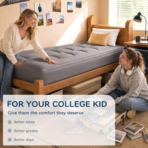 BDEUS Dual Layer 5 Inch Memory Foam Mattress Topper Twin XL Size - Image 4