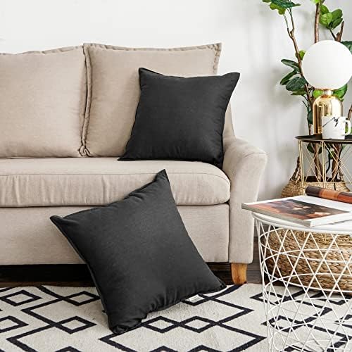 Jeanerlor 18"x18" Solid Cotton Linen Decoration Throw Pillow Case by Jeanerlor