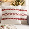 MIULEE Set of 2 Christmas Red Boho Decorative Pillow Covers 18x18 Inch by MIULEE