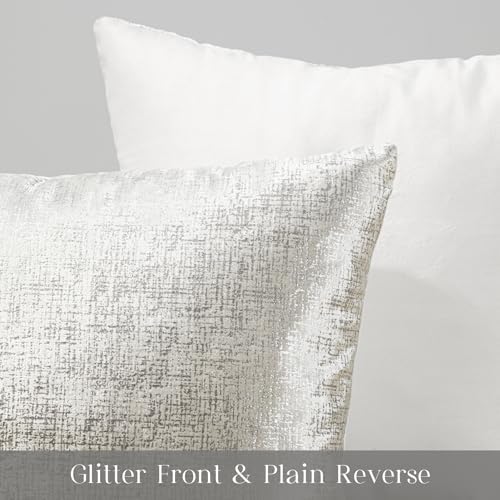 Phantoscope Pack of 2 Sparkling Velvet Decorative, Solid Square Cushion Cover - Image 2