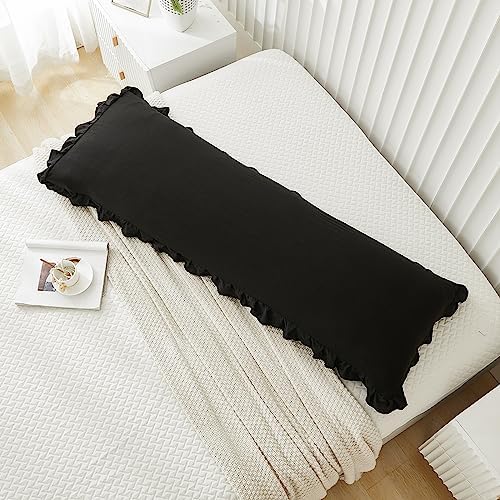 Black Body Pillow Cover 20x54inches Long Pillowcase Ruffled Pillowcases Shabby - Image 5