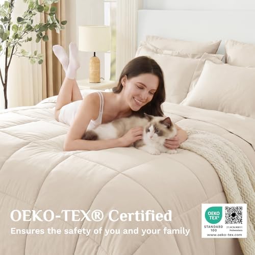 JOLLYVOGUE Queen Comforter Set, Ultra-Soft Bed in a Bag Queen Size 7 Pieces - Image 3