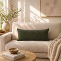 JoraLion 12x24 inch Boucle Lumbar Pillow Cover, Army Green Woven Texture by JoraLion