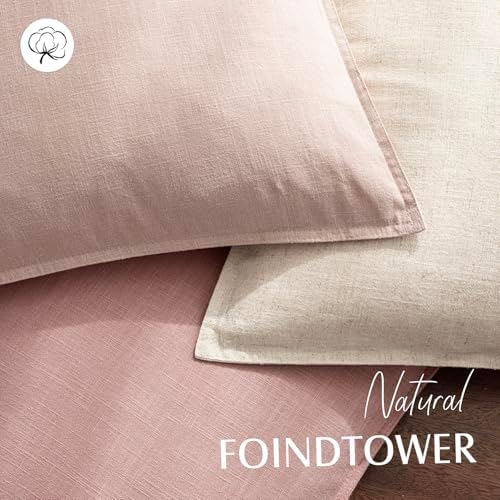Foindtower Linen Solid Decorative Throw Pillow Covers 18x18 Inch Rose Pink - Image 4