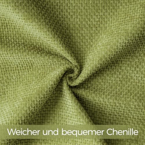 a moment Forest Green Chenille Throw Pillow Covers 12x20 Inch Pack of 2 Modern - Image 4