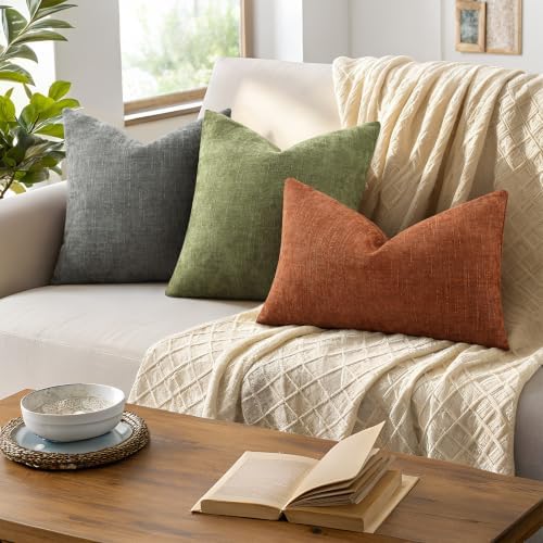 decorUhome Chenille Decorative Throw Pillow Covers 26x26 Set of 2 - Image 5