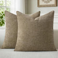 a moment Brown Chenille Throw Pillow Covers 20x20 Inch Pack of 2 Modern by amoment