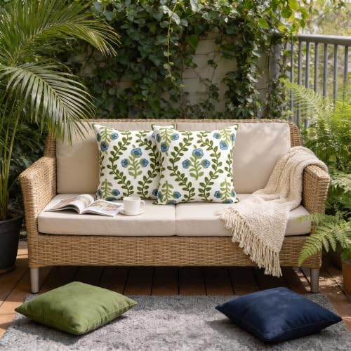 Alysheer Embroidered Decorative Throw Pillow Cover 20"x 20" Set of 2 - Image 3