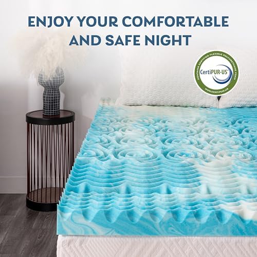 MLILY 2 Inch Cal King 5-Zone Gel Memory Foam Egg Crate Mattress Topper - Image 7