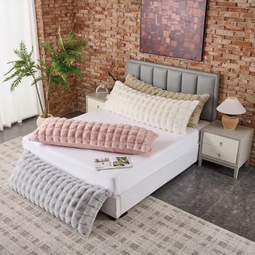 Fluffy Leopard Print Body Pillow Cover, Luxury Bubble Cheetah Print Plush Fuzzy - Image 5