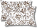 Brown and White Porcelain Floral Throw Pillow Cases Queen Size Set of 2 by Unknown