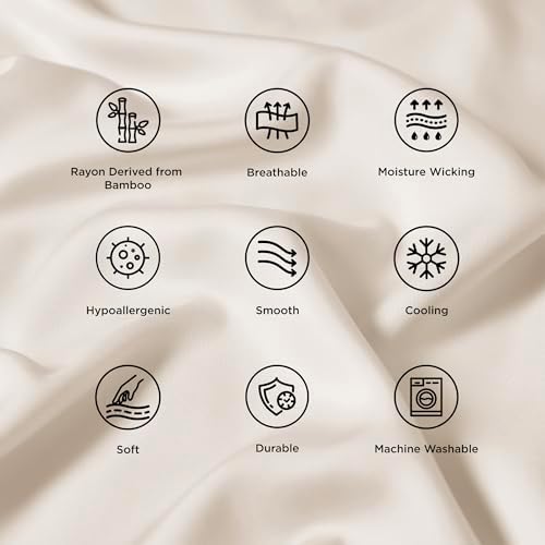 Bedsure Pillow Cases Standard Size Set of 2, 100% Rayon Derived from Bamboo - Image 5