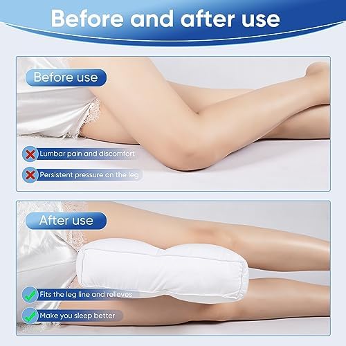 MINUPWELL Knee Pillow for Side Sleepers, 100% Cotton Fabric Pillow for Between - Image 4