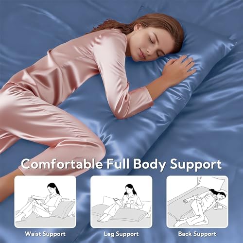 MR&HM Satin Body Pillow case, Sky Blue - Image 5