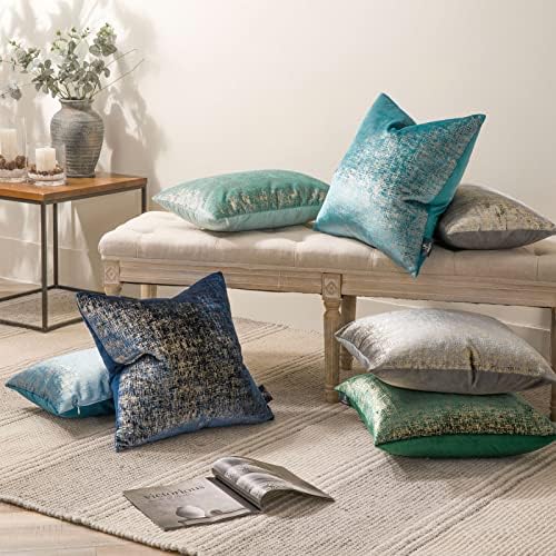 Phantoscope Pack of 2 Sparkling Velvet Geometric-Pattern Throw Decorative - Image 6