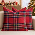 EMEMA Christmas Plaid Pillow Covers 18x18 Set of 2, Tartan Throw Pillow Covers by EMEMA