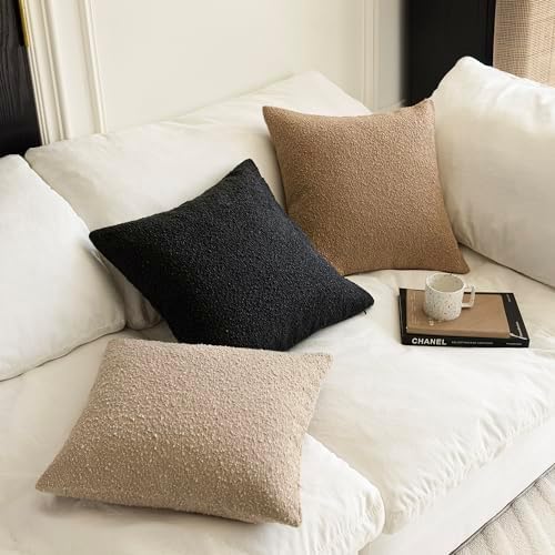 Foindtower Decorative Textured Boucle Throw Pillow Covers 16x16 Inch - Image 6
