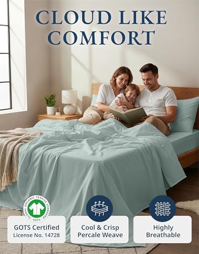 LANE LINEN Twin XL Sheet Set 100% Organic Cotton Cooling Soft - Image 2