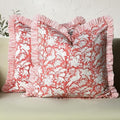 CPC Pink Coral Ruffle Throw Pillow Covers by COTTONPRINTCLUB