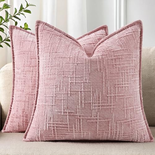decorUhome Chenille Decorative Throw Pillow Covers 20x20 Set of 2 by decorUhome