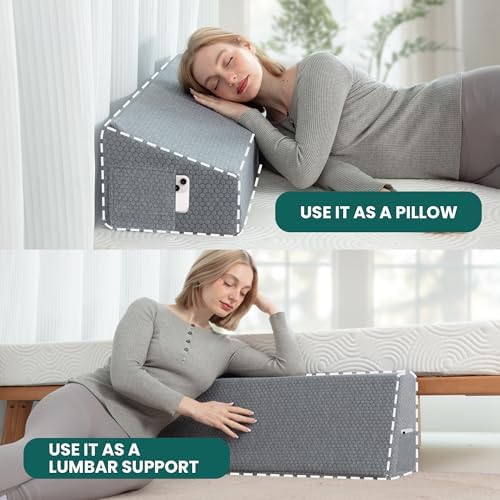 Wedge Bolster Pillow Reading & Gaming Pillow Headboard Wedge Pillow - Image 6