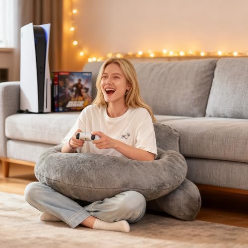 19" Reading Pillow for Bed, U Shaped Arm & Elbow Support - Image 2