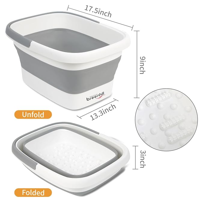 2 Pack Foldable Foot Bath Basin, Collapsible Foot Soak Tub, Foot Tub - Image 2