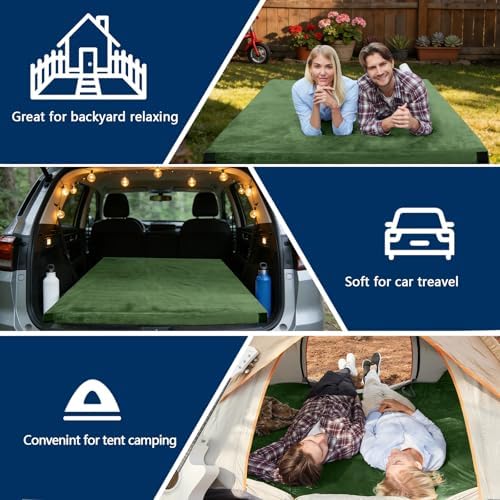 CYMULA Memory Foam Camping Mattress Pad, Sleeping Mat, Portable Roll Up Mattress - Image 3