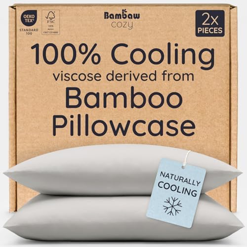 Bambaw 100% Viscose Derived from Bamboo Pillowcases Standard Size – Set of 2 by Bambaw