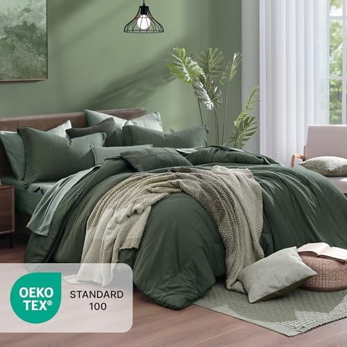 Monbix Super King Plus Comforter Set Deep Forest 7 Pieces Bed in a Bag - Image 5