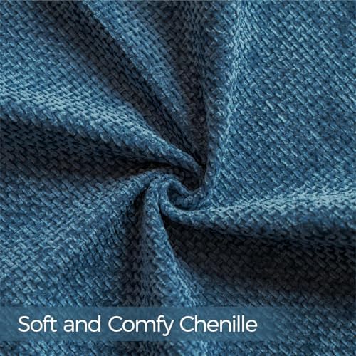 a moment Ocean Blue Chenille Throw Pillow Covers 12x20 Inch Pack of 2 Modern - Image 3