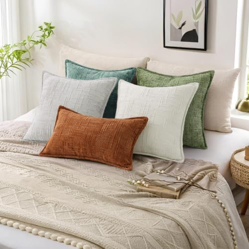 decorUhome Chenille Decorative Throw Pillow Covers 26x26 Set of 2 - Image 6