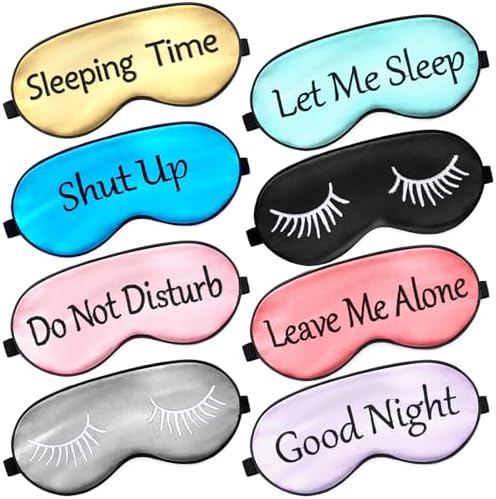 Geyoga 8 Pack Silk Funny Sleep Masks by Geyoga