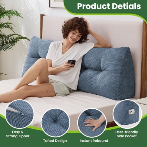 Headboard Pillow King, Triangle Bed Wedge Pillow - Image 5