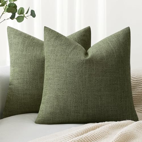 MIULEE Pack of 2 Decorative Linen Burlap Pillow Covers Spring Farmhouse Boho by MIULEE