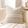 BlissBlush 20X20 Throw Pillow Cover, Cream Neutral Beige Square Decorative by BlissBlush