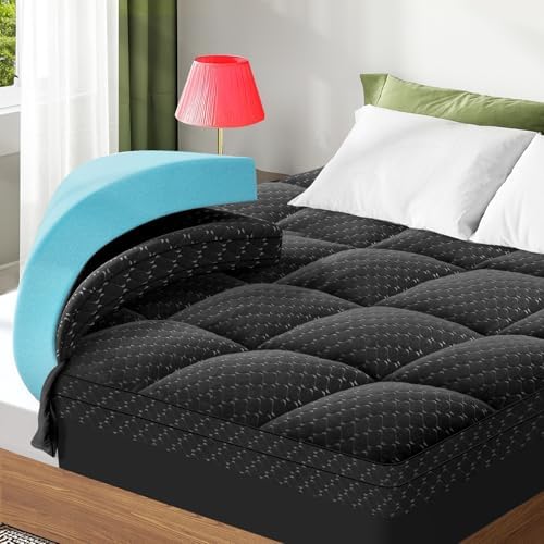 Dual Layer 3 Inch Memory Foam Mattress Topper Twin Size, 2 Inch Cooling Gel by VALUXE