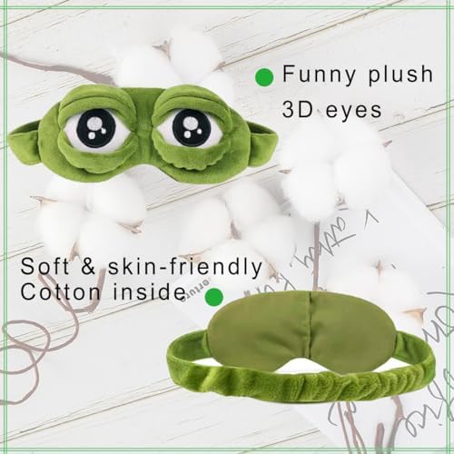 2Pcs Sleep Eye Mask for Women Kids, Shinywear Eye Mask for Sleeping, Cute Sad - Image 3
