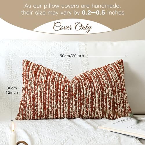 Artscope Lumbar Throw Pillow Cover 12x20 Inch Set of 2 Super Thick Pillow Cover - Image 2