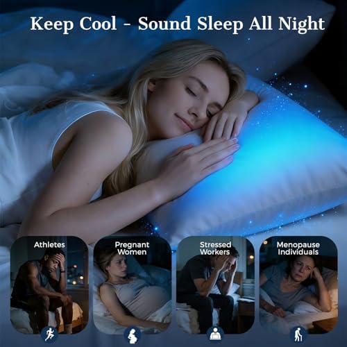 Cooling Pillow Cases 2 Pack Standard Size Cooling Pillowcases - Image 5