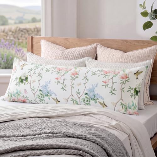 Bedorm 20 x 54 Body Pillow Cover Cotton Floral Body Pillow Case 1 Pcs, Pocket - Image 2