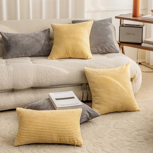 Home Brilliant Super Soft Corduroy Pillow Covers 24x24 Euro Shams Covers 24 X - Image 2