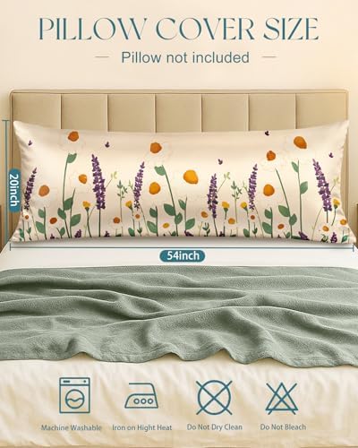 Miss Adola Soft Silk Body Pillow Cover, 20x54 Inch, Wild Floral - Image 6
